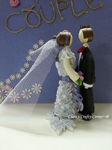 3D Quilling - Bride & Groom about to Kiss